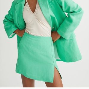 H&M linen blend mini skirt